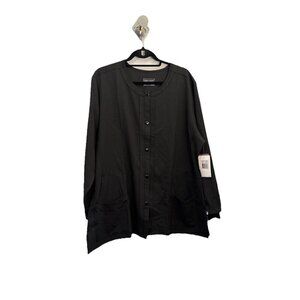 Nurse Mates Tara Black Button Down Uniform Jacket Women XL